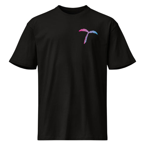 Black Tiddies palm tree T logo t-shirt, front view