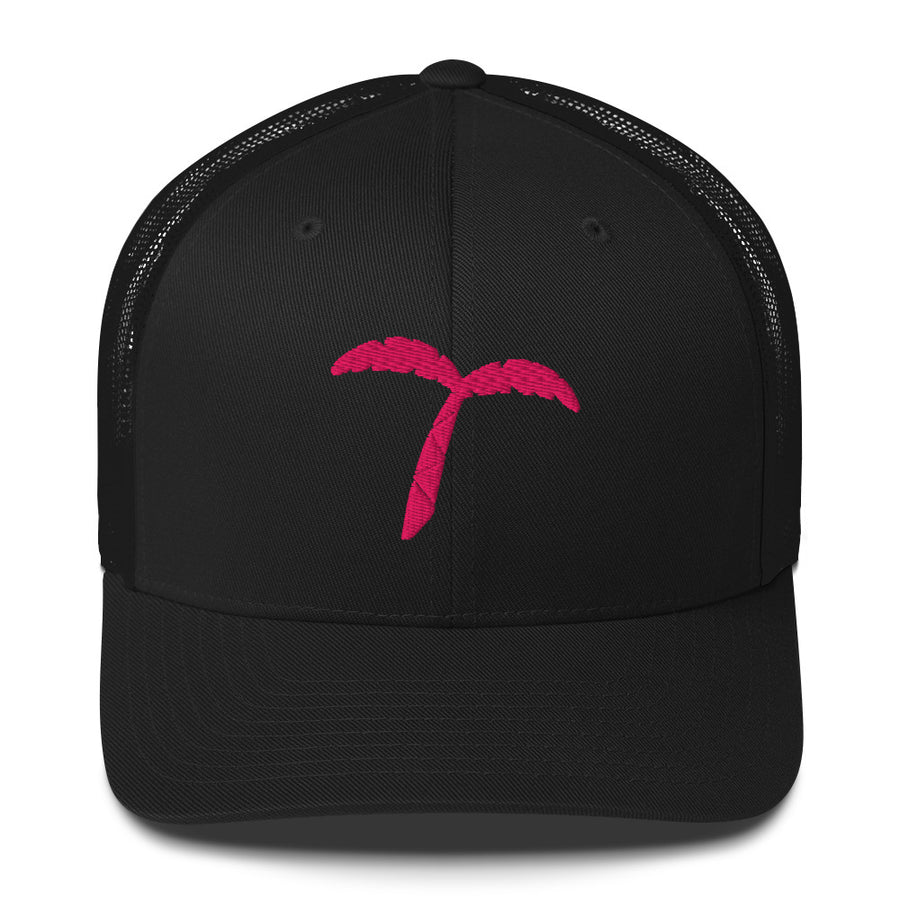 T Palm Tree Logo Trucker Cap — lifestyle